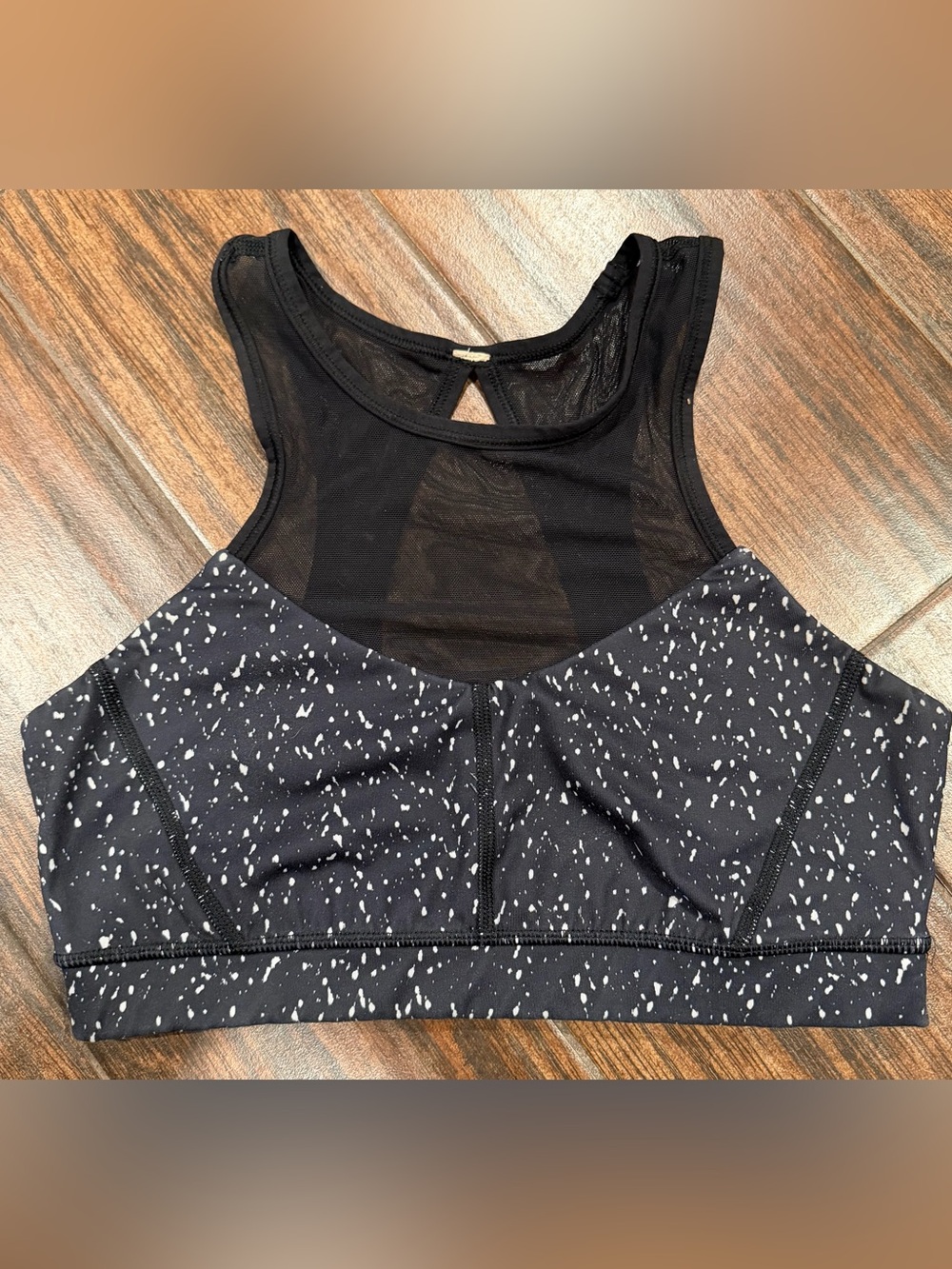 lululemon athletica Black Speckle High-Neck Mesh Sports Bra